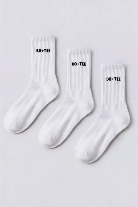 3-pack ribbade halvhöga strumpor i vitt 3-pack ribbade halvhöga strumpor i vitt