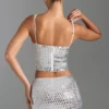 Adaia Embellished Low-Rise Micro Mini Kjolar i vitt Adaia Embellished Low-Rise Micro Mini Kjolar i vitt