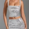 Adaia Embellished Low-Rise Micro Mini Kjolar i vitt Adaia Embellished Low-Rise Micro Mini Kjolar i vitt