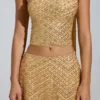 Adhara Embellished Low-Rise A-Line Micro Mini Kjolar i guld Adhara Embellished Low-Rise A-Line Micro Mini Kjolar i guld