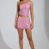 Adhara Embellished Low-Rise A-Line Micro Mini Kjolar i rosa Adhara Embellished Low-Rise A-Line Micro Mini Kjolar i rosa