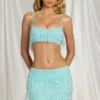 Aerin Fringed Bralette i aquablått Aerin Fringed Bralette i aquablått