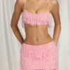 Aerin Fringed Bralette i Candyfloss Pink Aerin Fringed Bralette i Candyfloss Pink