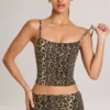 Ailany Modal-linne med rund hals i leopardmönster Ailany Modal-linne med rund hals i leopardmönster