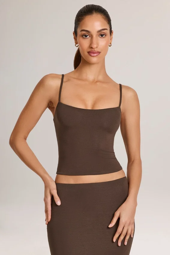 Ailany Modal Scoop-Neck Tank Top i chokladbrunt Ailany Modal Scoop-Neck Tank Top i chokladbrunt