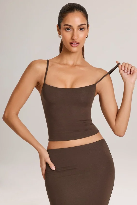Ailany Modal Scoop-Neck Tank Top i chokladbrunt Ailany Modal Scoop-Neck Tank Top i chokladbrunt