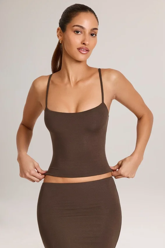 Ailany Modal Scoop-Neck Tank Top i chokladbrunt Ailany Modal Scoop-Neck Tank Top i chokladbrunt