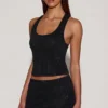 Aine Embellished Jersey Scoop-Neck Racerback Top i svart Aine Embellished Jersey Scoop-Neck Racerback Top i svart