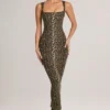 Ainslee Modal Bodycon-midiklänning med fyrkantig halsringning i leopardmönster Ainslee Modal Bodycon-midiklänning med fyrkantig halsringning i leopardmönster