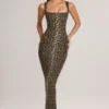 Ainslee Modal Bodycon-midiklänning med fyrkantig halsringning i leopardmönster Ainslee Modal Bodycon-midiklänning med fyrkantig halsringning i leopardmönster