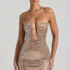 Alanni Embellished Cut-Out Miniklänning i honungsfärg Alanni Embellished Cut-Out Miniklänning i honungsfärg
