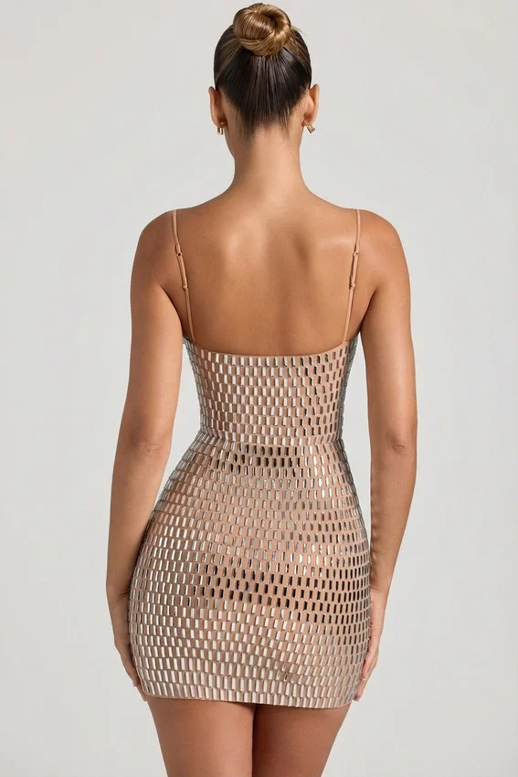 Alanni Embellished Cut-Out Miniklänning i honungsfärg Alanni Embellished Cut-Out Miniklänning i honungsfärg