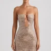 Alanni Embellished Cut-Out Miniklänning i honungsfärg Alanni Embellished Cut-Out Miniklänning i honungsfärg