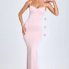 Aldona Slinky Jersey-klänning med blommig applikation i färgen Blush Aldona Slinky Jersey-klänning med blommig applikation i färgen Blush