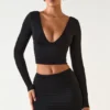 Aliz Modal Twist-Front Mid-Rise Mini Kjol i svart Aliz Modal Twist-Front Mid-Rise Mini Kjol i svart