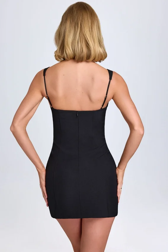 Amaria Sweetheart-Neck Micro Miniklänning i svart Amaria Sweetheart-Neck Micro Miniklänning i svart