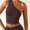 Andi Modal One-Shoulder Top i chokladbrunt Andi Modal One-Shoulder Top i chokladbrunt