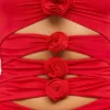 Aniela Slinky Jersey Rose Detail Cut Out Miniklänning i scharlakansrött Aniela Slinky Jersey Rose Detail Cut Out Miniklänning i scharlakansrött