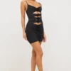 Aniela Slinky Jersey Rose Detail Cut Out Miniklänning i svart Aniela Slinky Jersey Rose Detail Cut Out Miniklänning i svart