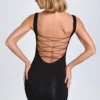 Aoife Modal Lace-Trim Bodycon Miniklänning i svart Aoife Modal Lace-Trim Bodycon Miniklänning i svart