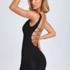 Aoife Modal Lace-Trim Bodycon Miniklänning i svart Aoife Modal Lace-Trim Bodycon Miniklänning i svart