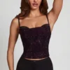 Armelia Embellished Peekaboo Cowl-Neck Top i Purple Snake Armelia Embellished Peekaboo Cowl-Neck Top i Purple Snake