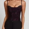 Armelia Embellished Peekaboo Cowl-Neck Top i Purple Snake Armelia Embellished Peekaboo Cowl-Neck Top i Purple Snake