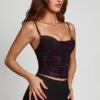 Armelia Embellished Peekaboo Cowl-Neck Top i Purple Snake Armelia Embellished Peekaboo Cowl-Neck Top i Purple Snake