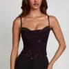 Armelia Embellished Peekaboo Cowl-Neck Top i Purple Snake Armelia Embellished Peekaboo Cowl-Neck Top i Purple Snake