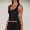 Asta Embellished Mid-Rise A-Line Mini Kjol i svart Asta Embellished Mid-Rise A-Line Mini Kjol i svart