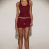 Aine Embellished Jersey Scoop-Neck Racerback Top i burgundy Aine Embellished Jersey Scoop-Neck Racerback Top i burgundy