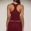 Aine Embellished Jersey Scoop-Neck Racerback Top i burgundy Aine Embellished Jersey Scoop-Neck Racerback Top i burgundy