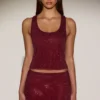 Aine Embellished Jersey Scoop-Neck Racerback Top i burgundy Aine Embellished Jersey Scoop-Neck Racerback Top i burgundy