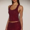 Aine Embellished Jersey Scoop-Neck Racerback Top i burgundy Aine Embellished Jersey Scoop-Neck Racerback Top i burgundy