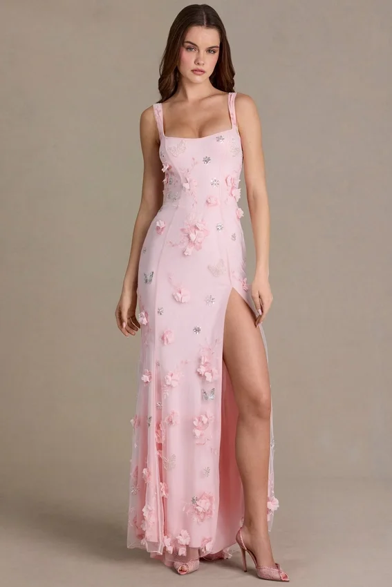 Aurelia Embellished Corset Gown i babyrosa Aurelia Embellished Corset Gown i babyrosa