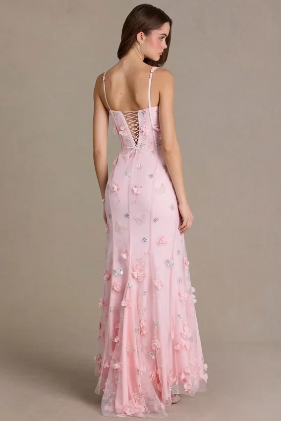 Aurelia Embellished Corset Gown i babyrosa Aurelia Embellished Corset Gown i babyrosa