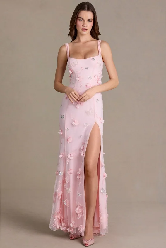 Aurelia Embellished Corset Gown i babyrosa Aurelia Embellished Corset Gown i babyrosa