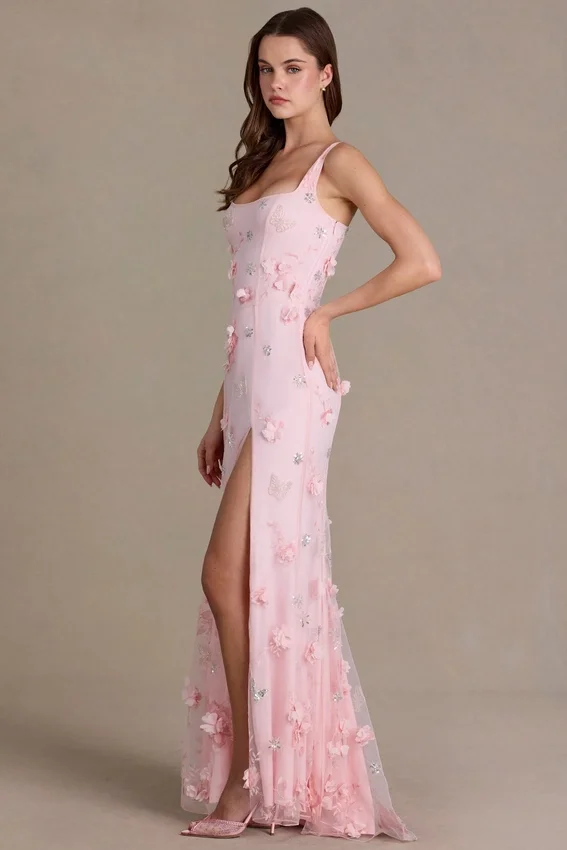 Aurelia Embellished Corset Gown i babyrosa Aurelia Embellished Corset Gown i babyrosa