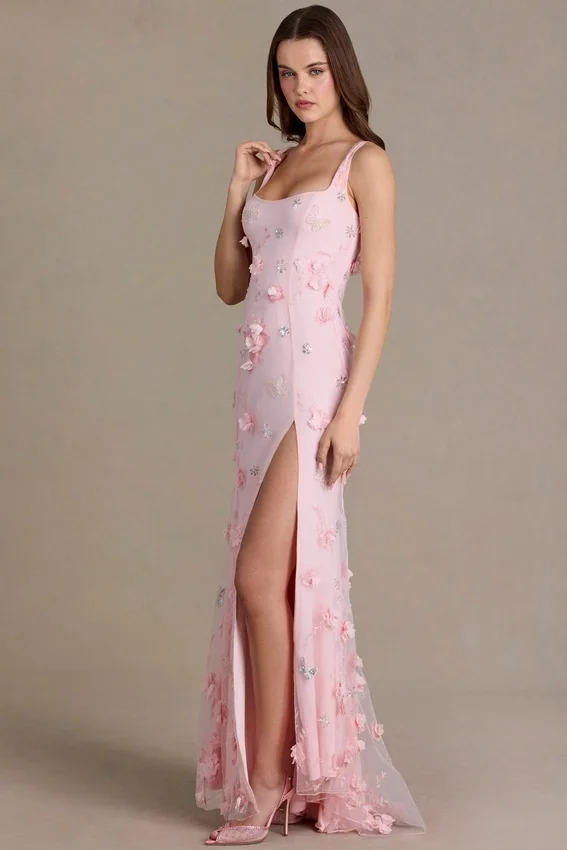 Aurelia Embellished Corset Gown i babyrosa Aurelia Embellished Corset Gown i babyrosa