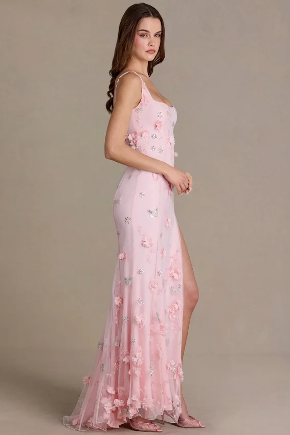 Aurelia Embellished Corset Gown i babyrosa Aurelia Embellished Corset Gown i babyrosa