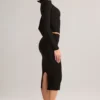 Aven Modal Mid-Rise Pencil Midi Kjol i svart Aven Modal Mid-Rise Pencil Midi Kjol i svart