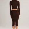 Aven Modal Mid-Rise Pencil Midi Kjolar i chokladbrunt Aven Modal Mid-Rise Pencil Midi Kjolar i chokladbrunt