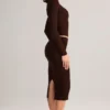Aven Modal Mid-Rise Pencil Midi Kjolar i chokladbrunt Aven Modal Mid-Rise Pencil Midi Kjolar i chokladbrunt