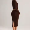 Aven Modal Mid-Rise Pencil Midi Kjolar i chokladbrunt Aven Modal Mid-Rise Pencil Midi Kjolar i chokladbrunt