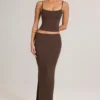 Avenley Modal Mid-Rise Fishtail Maxi Kjolar i chokladbrunt Avenley Modal Mid-Rise Fishtail Maxi Kjolar i chokladbrunt