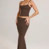 Avenley Modal Mid-Rise Fishtail Maxi Kjolar i chokladbrunt Avenley Modal Mid-Rise Fishtail Maxi Kjolar i chokladbrunt