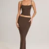 Avenley Modal Mid-Rise Fishtail Maxi Kjolar i chokladbrunt Avenley Modal Mid-Rise Fishtail Maxi Kjolar i chokladbrunt