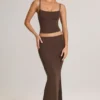 Avenley Modal Mid-Rise Fishtail Maxi Kjolar i chokladbrunt Avenley Modal Mid-Rise Fishtail Maxi Kjolar i chokladbrunt