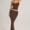 Avenley Modal Mid-Rise Fishtail Maxi Kjolar i chokladbrunt Avenley Modal Mid-Rise Fishtail Maxi Kjolar i chokladbrunt