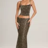 Avenley Modal Mid-Rise Fishtail Maxi Kjolar i leopardmönster Avenley Modal Mid-Rise Fishtail Maxi Kjolar i leopardmönster